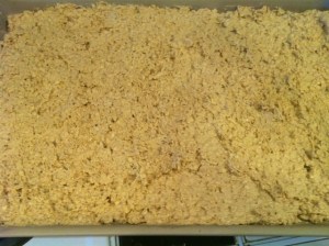 press oat mix in pan