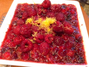 add zest and raspberries